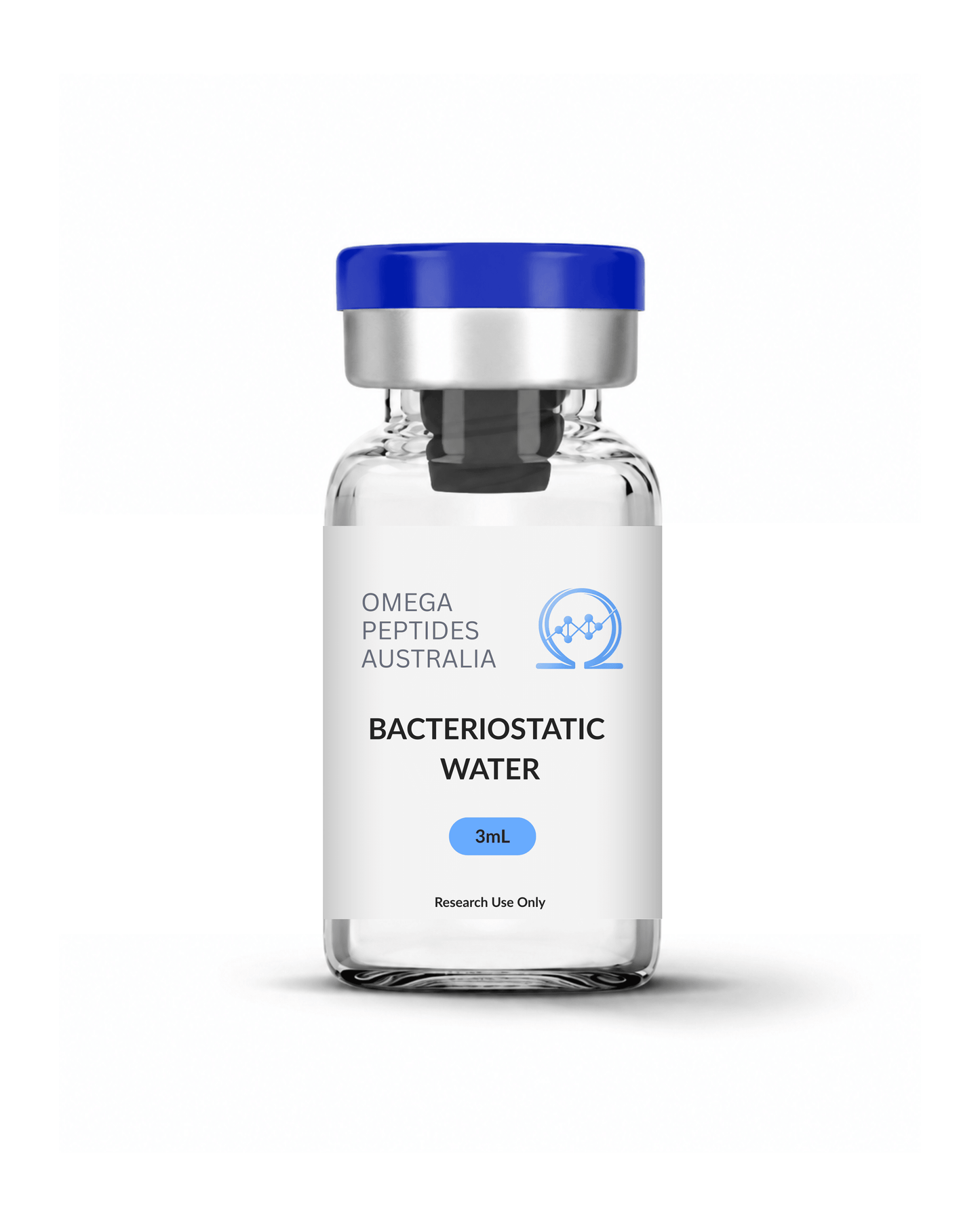 Bacteriostatic_water_vial_3ml_sterile_solution_Australia. - Omega Peptides Australia