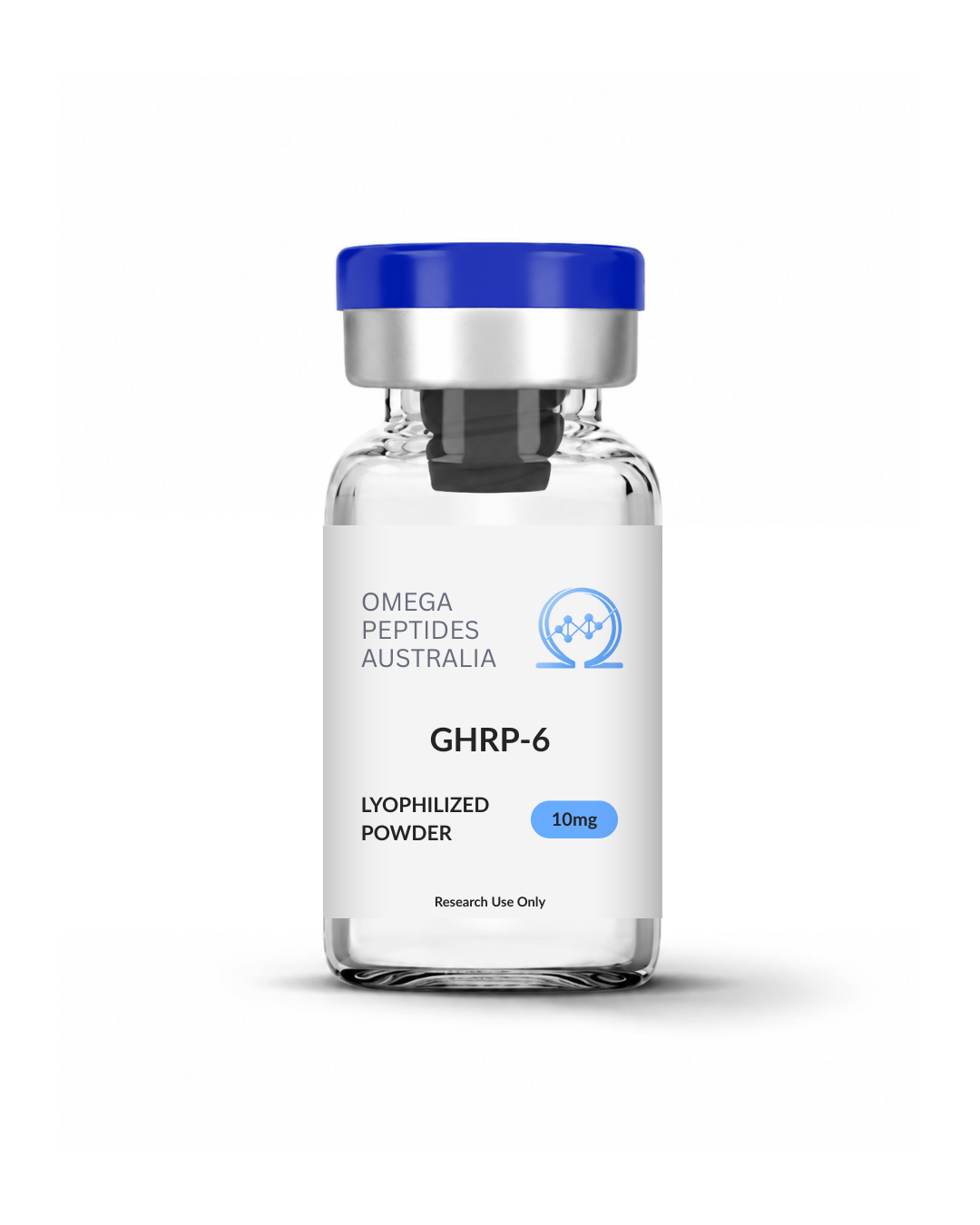 GHRP-6 10mg lyophilized powder research peptide vial – Omega Peptides Australia